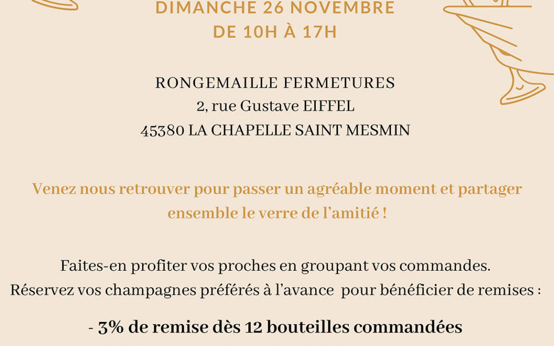 Dégustation de Champagne à La Chapelle Saint Mesmin – Dimanche 26 novembre
